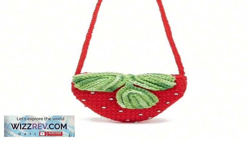 Handmade Creative Crochet Strawberry Handbag With Rhinestones SHEIN USA Review