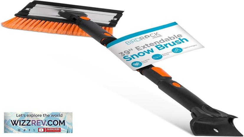 39" Extendable Snow Brush with Detachable Ice Scraper 11" Wide Squeegee Review