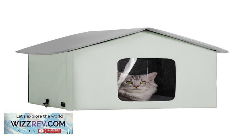 VEVOR Heated Cat House Foldable Kitty Shelter with Heated Pad Green Middle Review