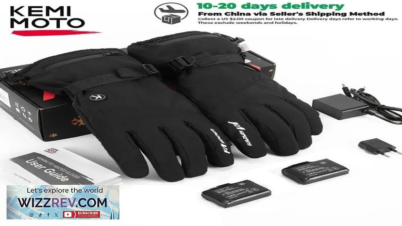 KEMIMOTO Winter Skiing Heated Gloves Snowmobile Scooter Moto Gloves Waterproof Touch Screen Review