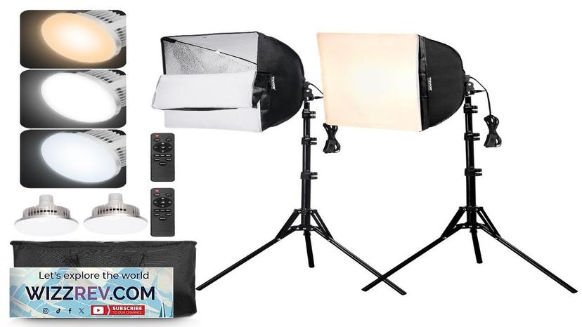 VEVOR Softbox Lighting Kit 16 in x 16 in 3000-6500K Adjustable Review