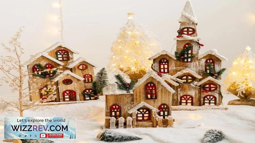 Christmas LED Light Wooden House Luminous Cabin Merry Christmas Decorations for Home Review