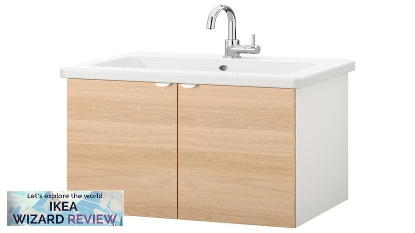 ENHET / TVÄLLEN IKEA Bathroom vanity with 2 doors oak effect/white Glypen Review