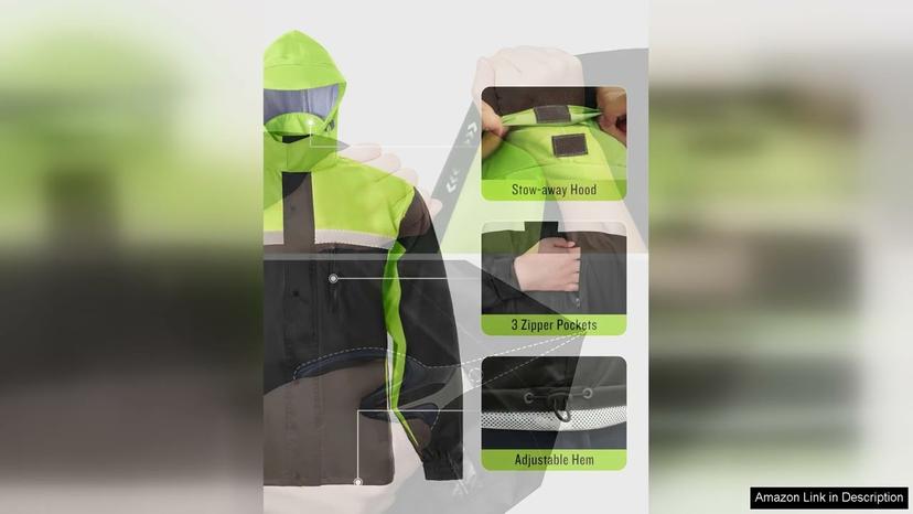 Men's Rain Suit High Visibility Reflective Work Rain Jacket Pants Review