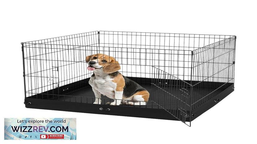 Dog Playpen 4 Panels Foldable Metal Dog Exercise Pen with Bottom Pad Review