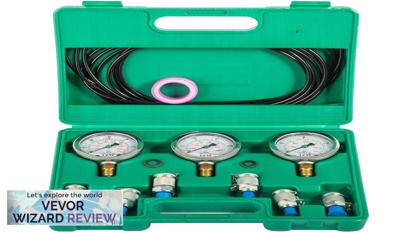 VEVOR Hydraulic Pressure Test Kit 25/40/60Mpa 8700PSI Hydraulic Pressure Tester Test Kit Review