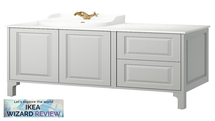 TÄNNFORSEN / RUTSJÖN IKEA Bathroom vanity wtih sink & faucet light gray/white Review