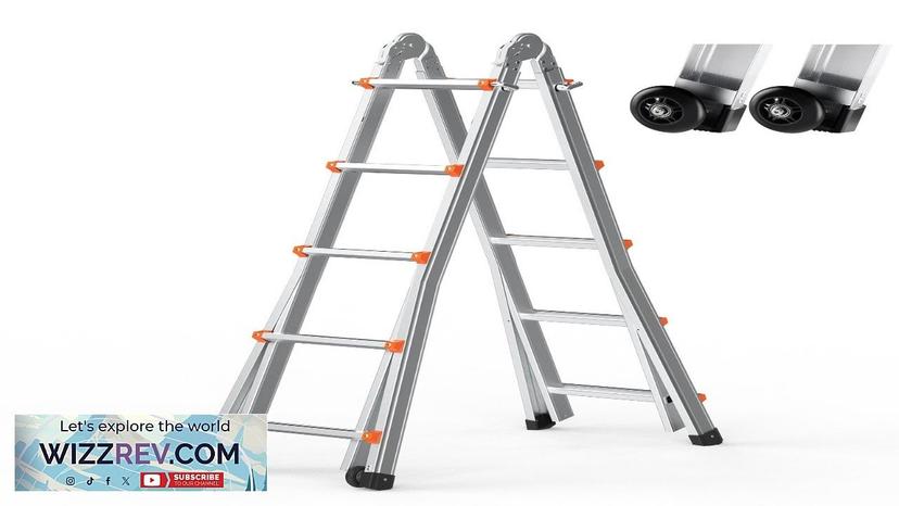 VEVOR Telescoping Ladder A Frame 16.7 FT Extension Multi-Function for Homework Review