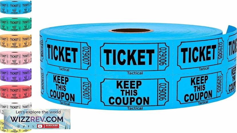 1000 Tacticai Raffle Tickets Blue (8 Color Selection) Double Roll Ticket Review