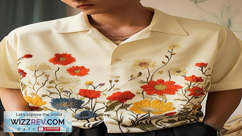 INCERUN Men Shirts Fashion Flower Print Shirt Mens Summer Streetwear Lapel Short Review