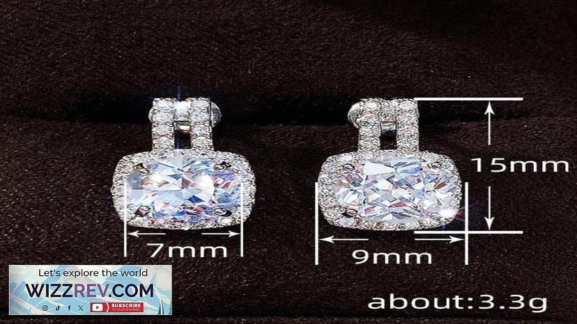 Square Cubic Zircon Diamond Stud Earrings Yellow Pink Sterling Silver Filled Designer Review