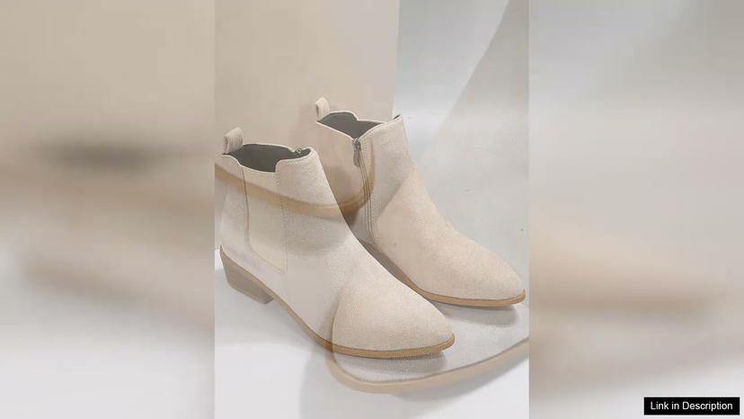 Elegant Beige Chelsea Boots With Side Zipper And Faux Suede Texture Perfect Review