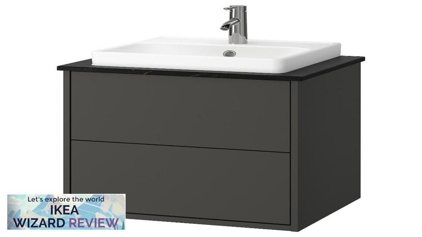 HAVBÄCK / ORRSJÖN IKEA Bathroom vanity with sink & faucet dark gray/black Review