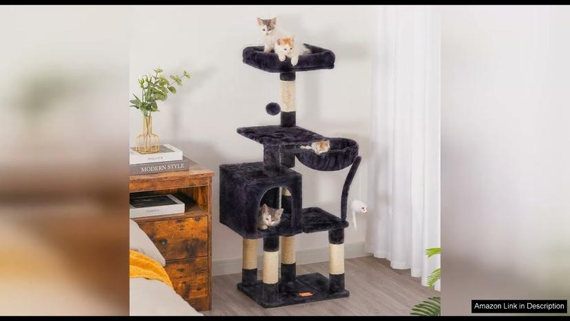 Heybly Cat Tree with Toy, Cat Tower condo for Indoor Cats, Cat Review