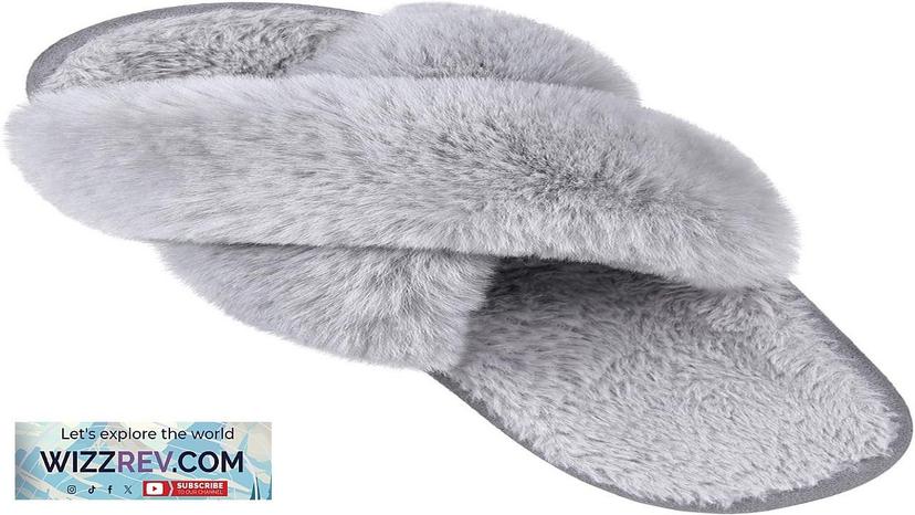 Comwarm Women's Cross Band Fuzzy Slippers Fluffy Open Toe House Slippers Cozy Review