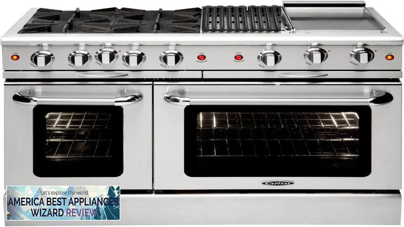 Capital Cooking 48'' Gas Range 4 Open Burners Double Ovens 7.6 cu. Review