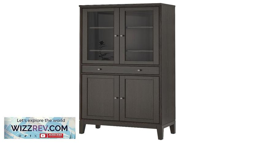 IDANÄS IKEA High cabinet w gls-drs and 1 drawer dark brown stained Review