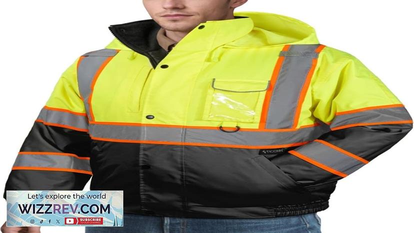 TICONN Hi Vis Rain Jacket Waterproof Safety Bomber Jacket Reflective ANSI Class Review