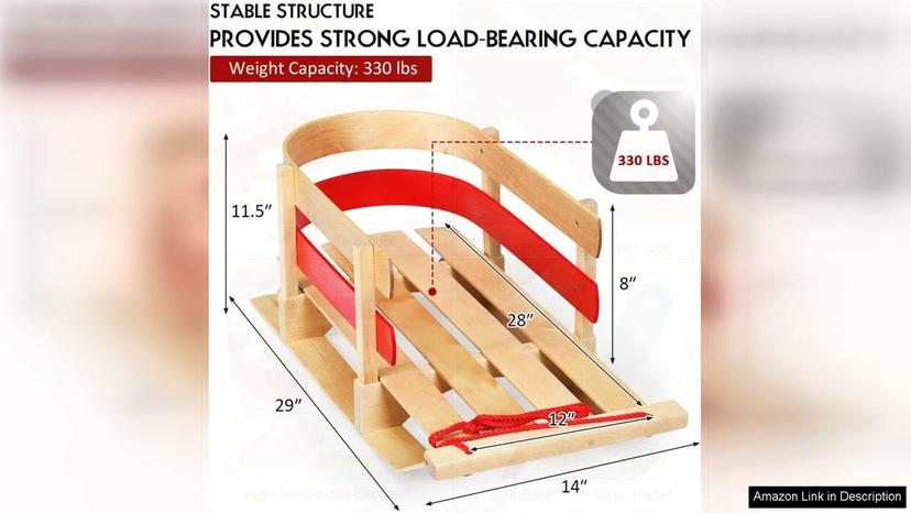 Goplus Wooden Sled Snow Wood Sled Pull Steering Slider with Solid Wood Review