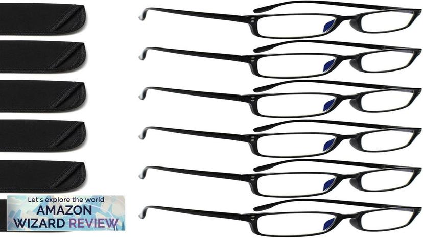 Kerecsen 6-Pack Reading Glasses Blue Light BlockingSpring Hinge Readers for Men Review