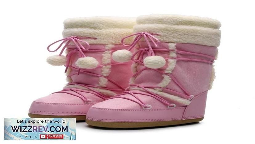 Women's Winter Boots 2024 Women Snow Boots Cold-proof Warm Mid-calf Pink Space Review