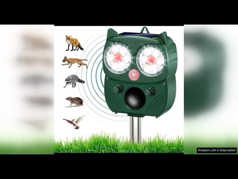 PHIMINNEX Solar Animal Repeller, Ultrasonic Repellent, Motion Detection, LED Flashing Light, Review