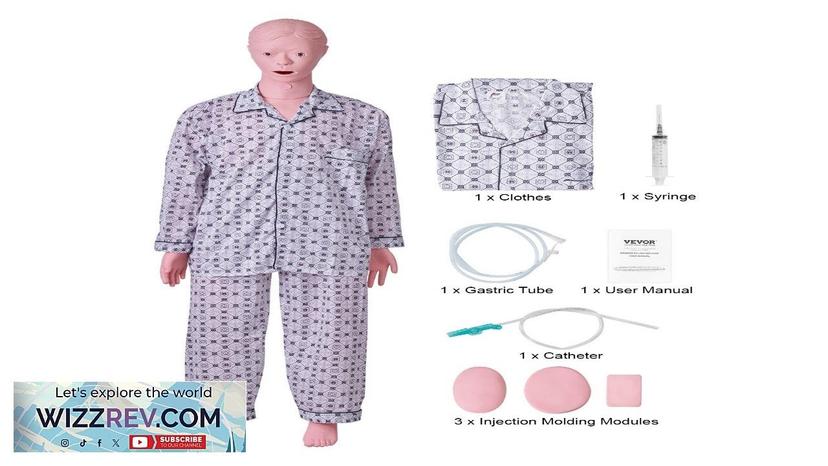 VEVOR Nursing Training Manikin Male Life Size Demonstration Human Manikin for Nursing Review