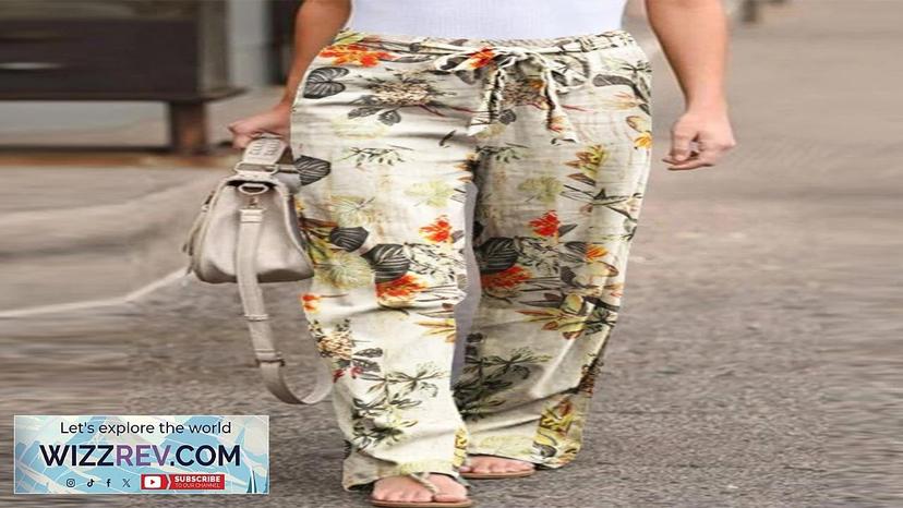 ZANZEA Women Linen Casual Pants Plus Size Womens Bohemia Floral Print Tube Review