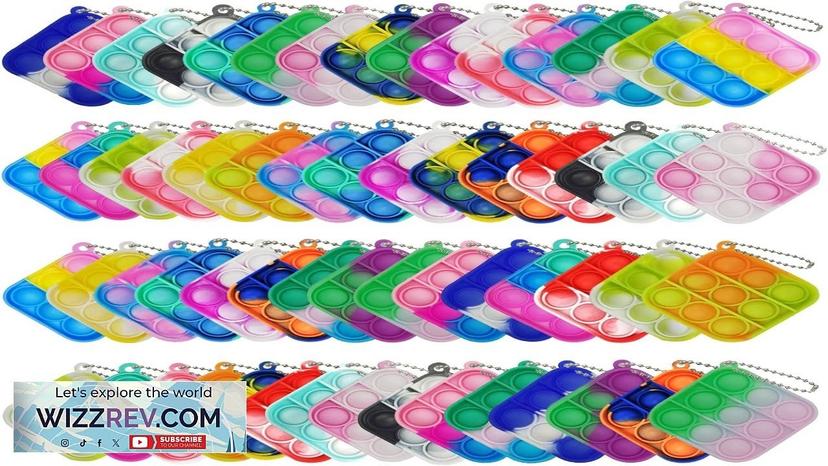 60 Pcs Mini Pop Bubble Fidget Sensory Toys Pop Keychain Bulk Toy Review