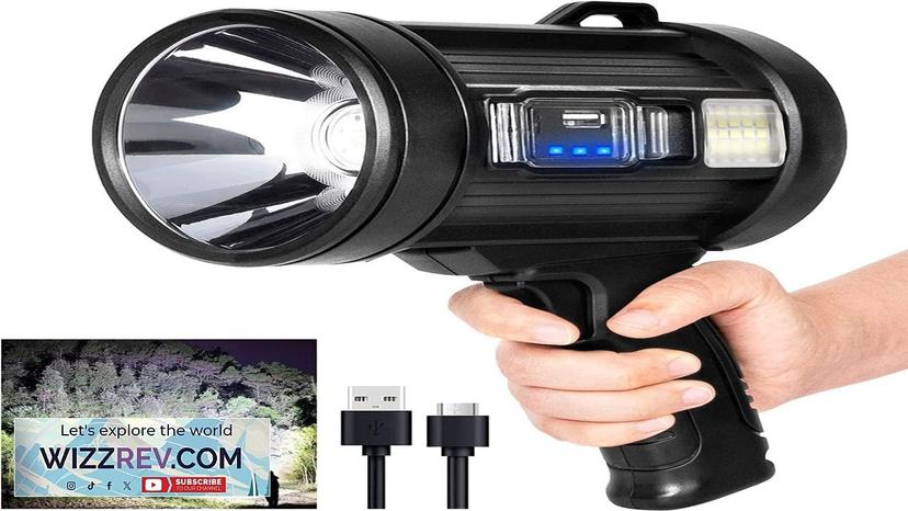 MIXILIN Rechargeable Spotlight 1000000 Lumens Handheld Hunting Flashlight Led Spot Light Review