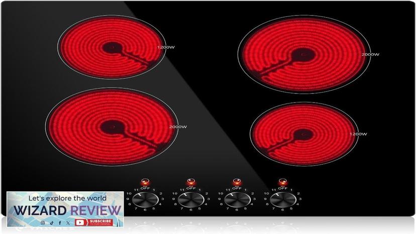 AMZCHEF 24 Inch Bulit-in Electric Cooktop 240/6400W 11 Power Levels Ceramic Electric Review