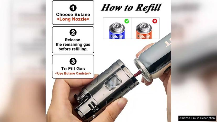 Torch Lighter Triple Jet Flame Refillable Butane Cigar Lighter Windproof Lighter Review