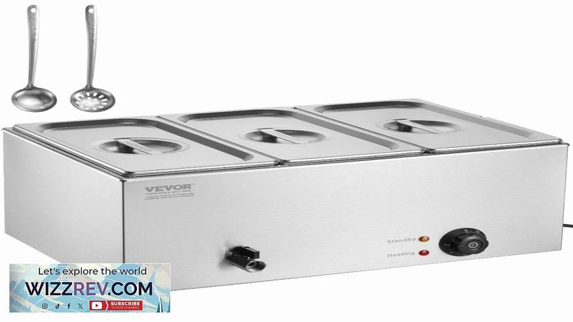 VEVOR Commercial Electric Food Warmer 3-Pan Countertop Buffet 17.4QT Bain Marie Review