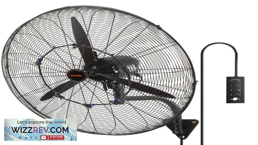 VEVOR Wall-Mount Misting Fan 30 Inch 3-speed High Velocity Max. 9500 CFM Review