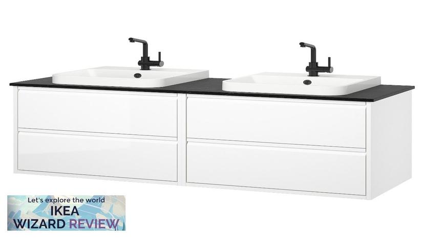 ÄNGSJÖN / BACKSJÖN IKEA Double vanity with sink & faucet high gloss Review