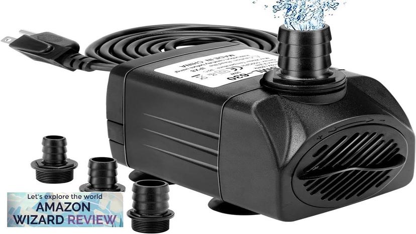 GROWNEER 550GPH Submersible Pump 30W Ultra Quiet Fountain Water Pump, 2000L/H, with Review