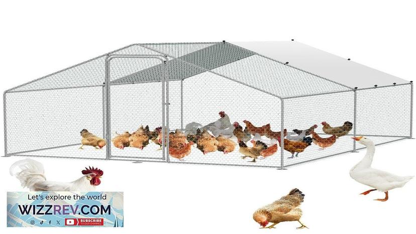 VEVOR Large Metal Chicken Coop 9.8x12.9x6.5 ft Walk-in Chicken Runs for Yard Review