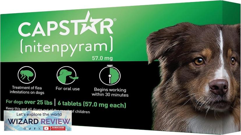 Capstar (nitenpyram) for Dogs Fast-Acting Oral Flea Treatment for Dogs over 25+ Review