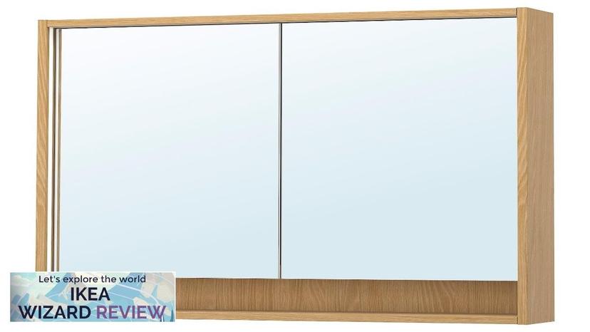 FAXÄLVEN IKEA Mirror cabinet w built-in lighting oak effect Review