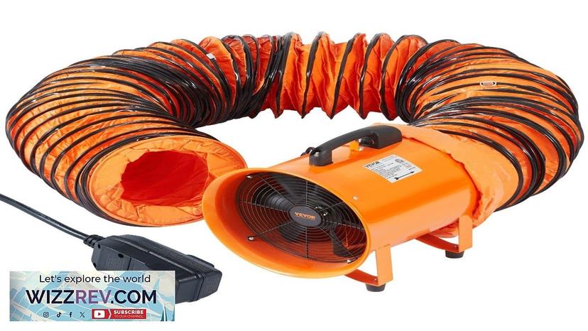 VEVOR Portable Ventilator 10 inch Heavy Duty Cylinder Fan with 33ft Duct Review