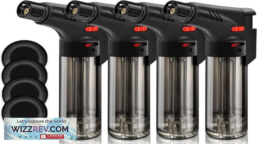 4 Pack of Torch Lighter Powerful Windproof Jet Flame Butane Gas Refill Review