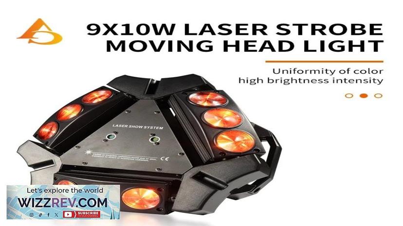 LED Beam Projector Mini 9x10W RGBW Spider Moving Head Light DMX Stage Review