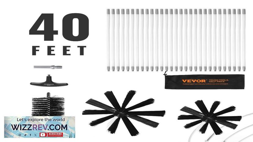 VEVOR 29 Pieces 40 FEET Dryer Vent Cleaner Kit Include 3 Different Review