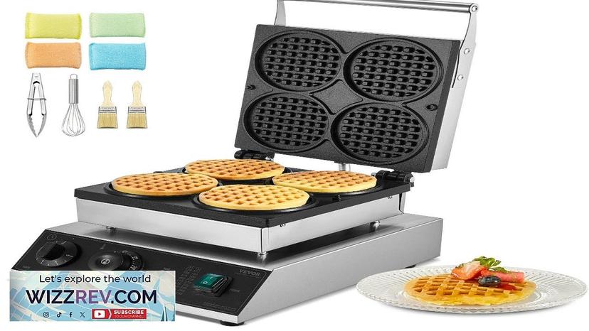 VEVOR 4PCS Commercial Waffle Maker Round Waffle Iron Machine 1750W Non-Stick Review