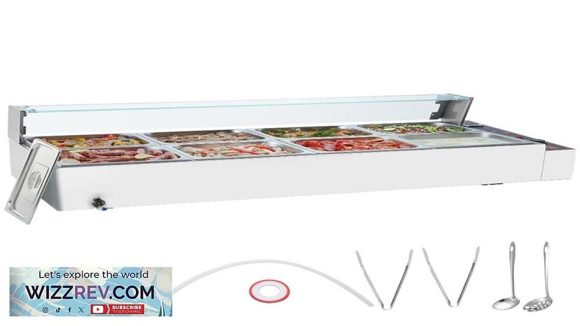 VEVOR Commercial Electric Food Warmer Countertop Buffet 8*8Qt with Glass Shield Review