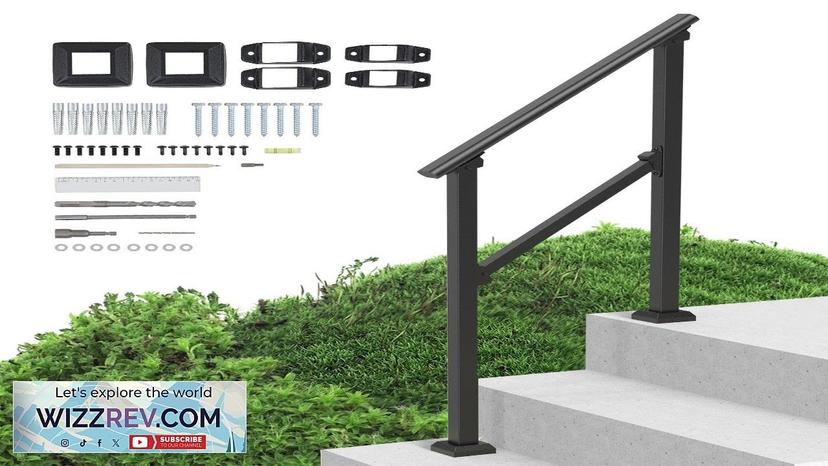 VEVOR 2-3 Handrails for Outdoor for Seniors Porch Deck Black Square Tube Review