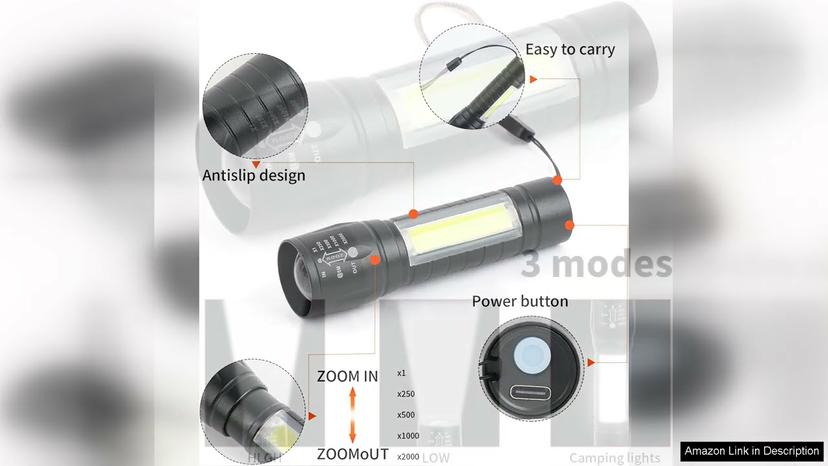 5 Pack Mini Small Pocket LED Flashlight USB Rechargeable High Lumens Bright Review