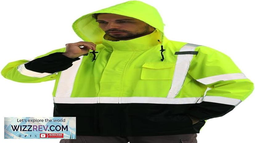 sesafety Hi Vis Rain Jacket Rain Suits for Men Waterproof with Black Review