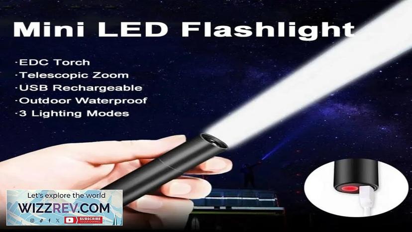 Mini Telescopic Zoom Flashlight 3 Light Mode Torch USB Rechargable Waterproof Powerful Review