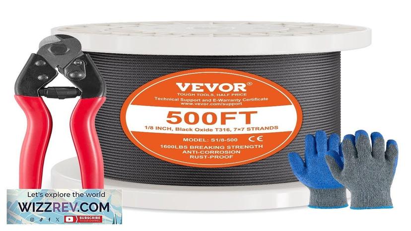 VEVOR T316 Stainless Steel Cable 1/8" 7x7 Steel Wire Rope 500 ft Review